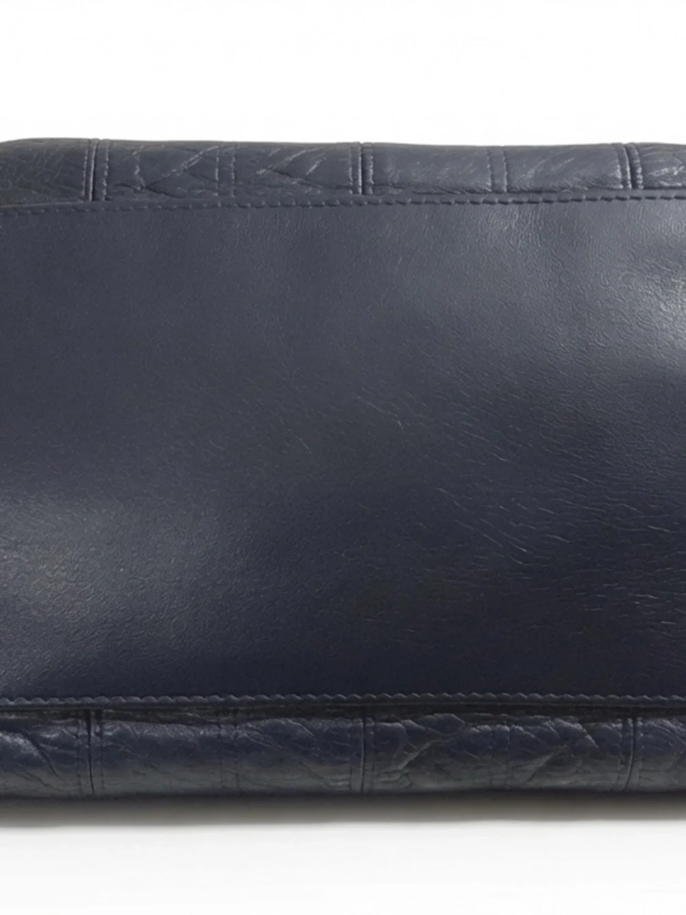 CHANEL Blue Quilted Leather Tote with Logo Plaque
